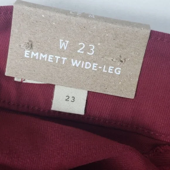 Madewell Emmett Wide-Leg Pants Women's Size 23 Claret Red Patch Pocket Edition - Picture 3 of 16